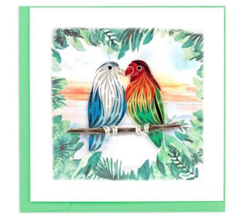 QuillingCard Quilled Greeting Card - Pair of Lovebirds