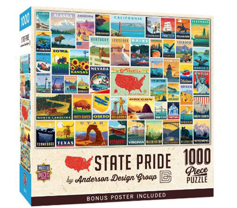 Masterpieces Anderson Design Group State Pride Puzzle - 1000 Piece