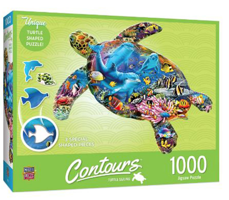 Masterpieces Contours Turtle Sailing Puzzle - 1000 Piece