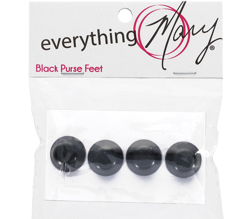 Everything Mary Purse Feet Flat Black 1/2 inch, 4 pc