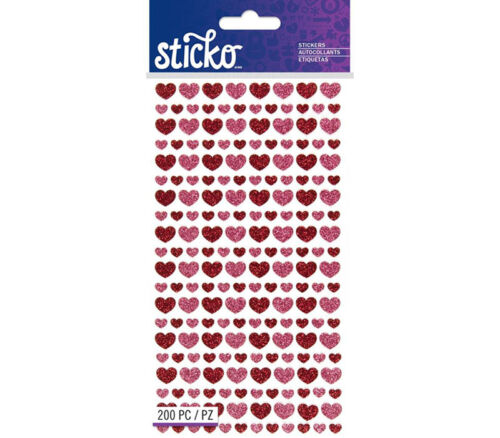 Glitter Hearts Sticko Stickers