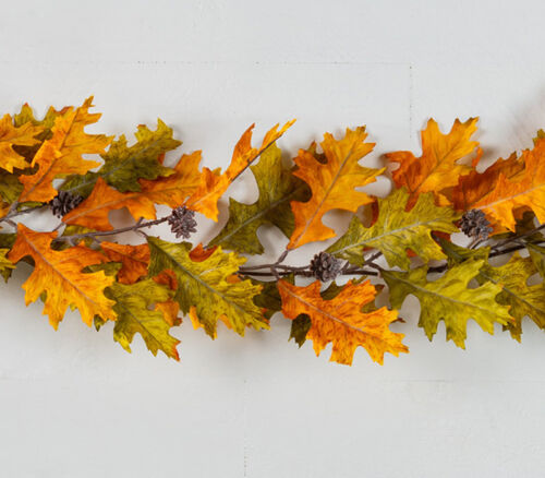 Oak Leaf Garland with mini pinecones