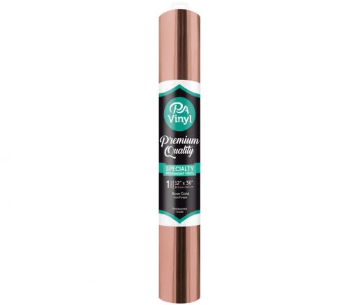 Vinyl 12-inch x 36-inch Roll Permanent Adhesive Foil Rose Gold