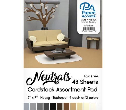 Cardstock Pad 5-inch x 7-inch 48 Piece Neutural Assortment