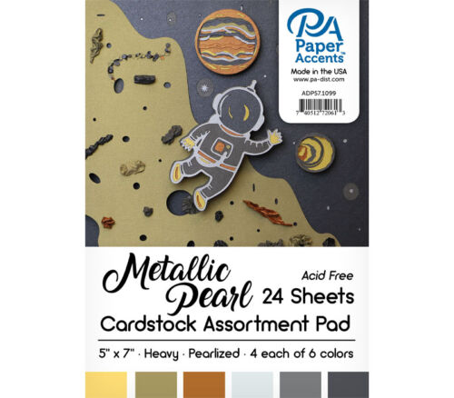 Cardstock Pad 5-inch x 7-inch 24 Piece Metallic Pearlized Ast