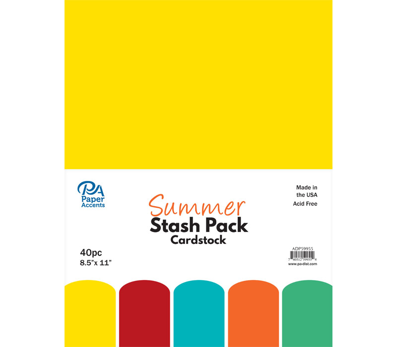 PA Paper Accents Stash Pack - 8-1/2-inch x 11-inch - 40 Piece - Summer