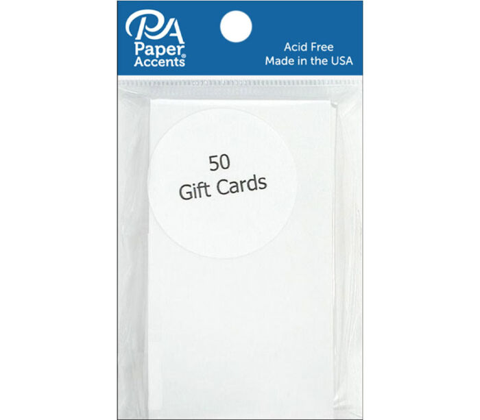 Gift Card 2-inch x 3-1/2-inch 50 piece White
