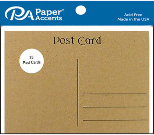 Post Cards 4-1/4-inch x 5-1/2-inch 25 Piece BrownBag