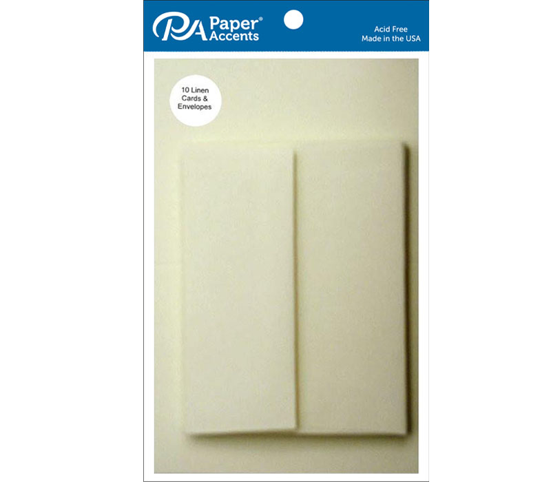 Card and Envelope 4-1/4-inch x 5-1/2-inch 10 Piece Linen Light Ivory