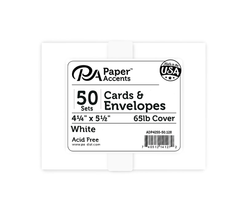Card and Envelope 4-1/4-inch x 5-1/2-inch 50 piece White