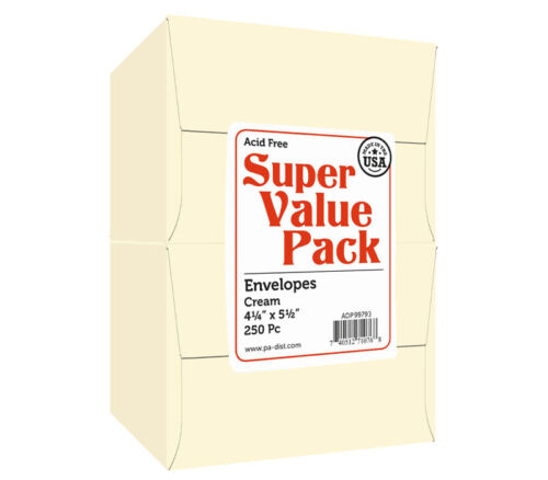 Super Value Envelopeelope Pack 4-1/4-inch x 5-1/2-inch 250 piece Cream