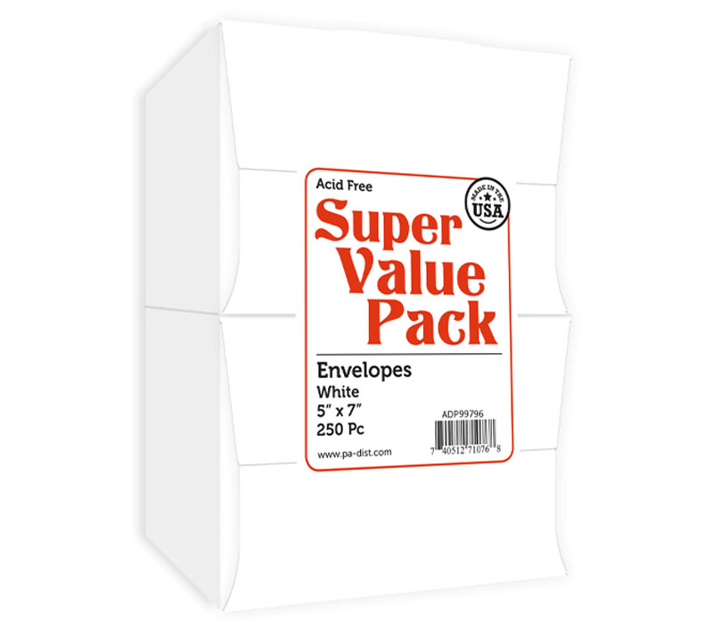 Super Value Envelopeelope Pack 5-inch x 7-inch 250 piece White