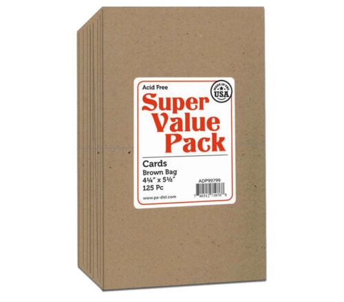 Super Value Card Pack 4-1/4-inch x 5-1/2-inch 125 Piece Brown Bag