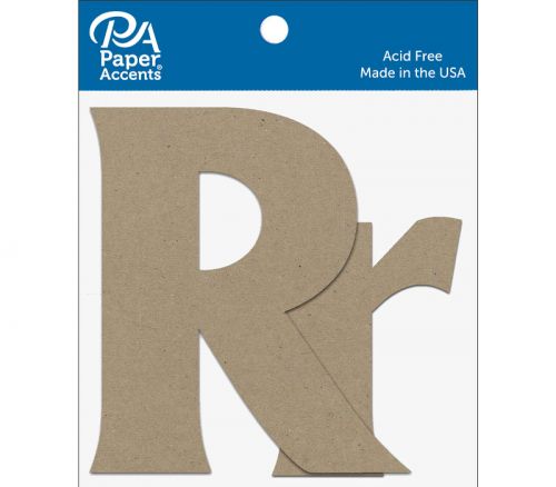 Chipboard Letter 4-inch Rr 2 Piece Natural