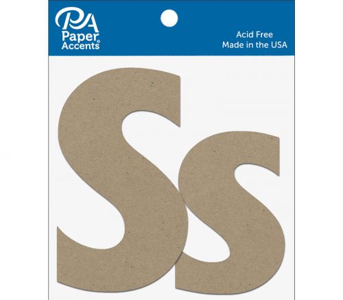 Chipboard Letter 4-inch Ss 2 Piece Natural