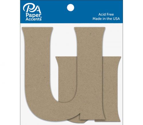 Chipboard Letter 4-inch Uu 2 Piece Natural