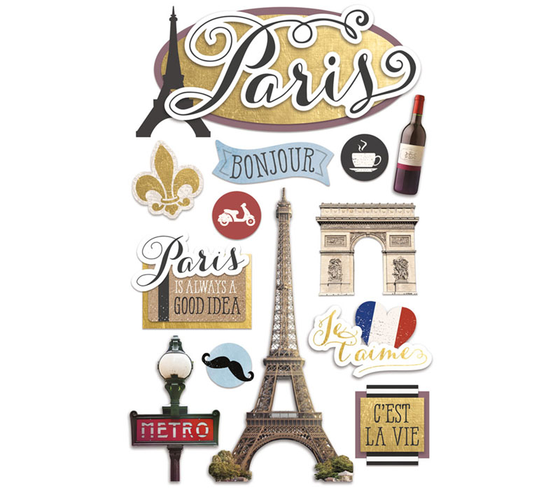 3D Stickers - Discover Paris - Craft Warehouse