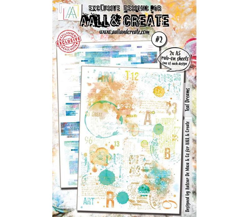 AALL and Create A5 Rub-Ons - Teal Dreams