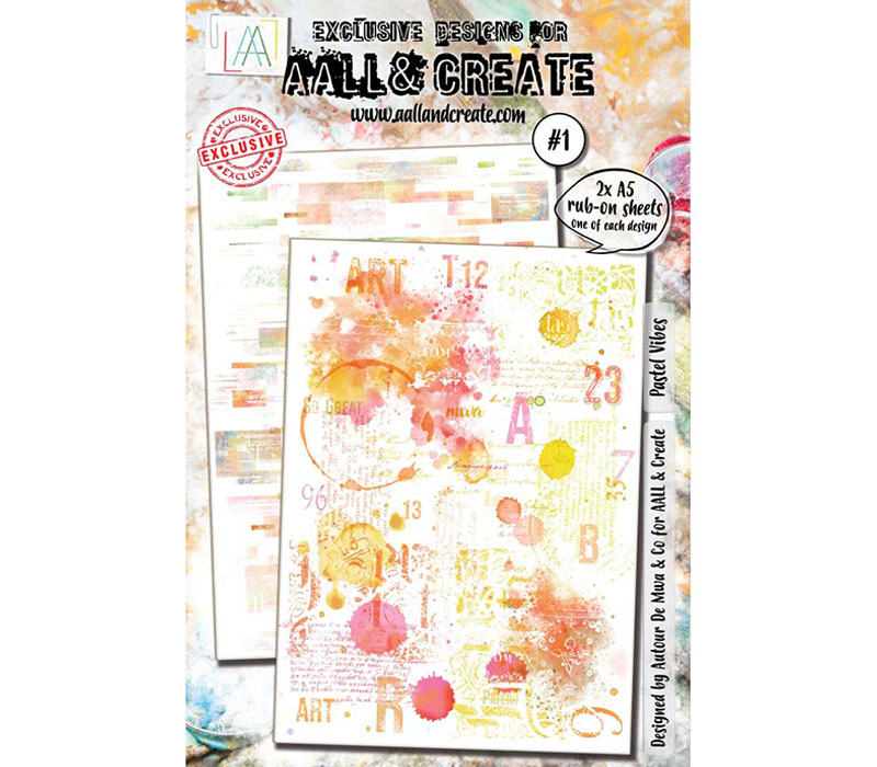 AALL and Create A5 Rub-Ons - Pastel Vibes