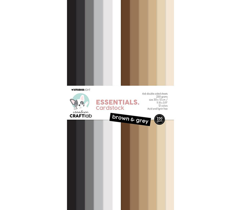 Studio Light Essentials Unicolor Paper Pad - 12x6 - Nr 135 Brown and Grey