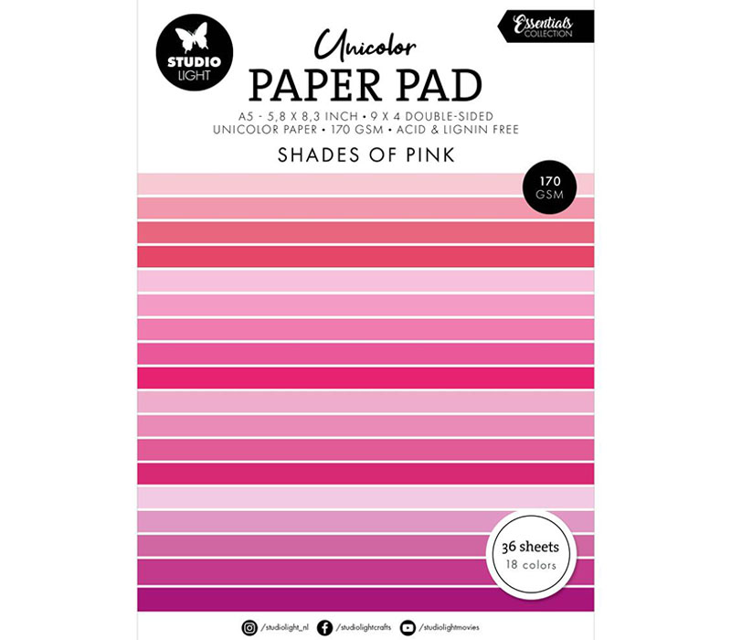 Studio Light Paper Pad - 5x8 - Shades of Pink