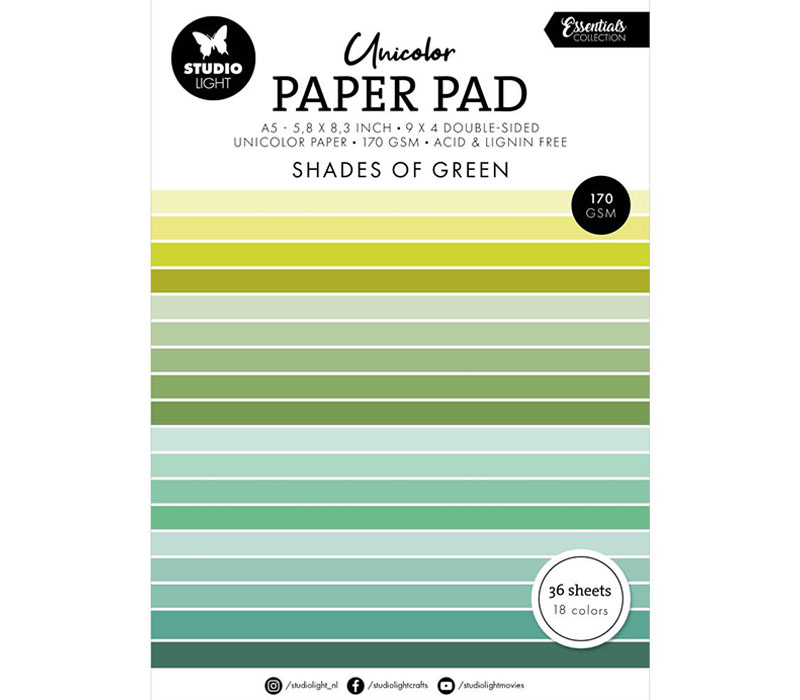 Studio Light Paper Pad - 5x8 - Shades of Green