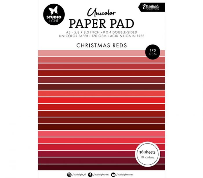 Studio Light Paper Pad - 5x8 - Christmas Reds