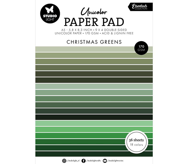 Studio Light Paper Pad - 5x8 - Christmas Green