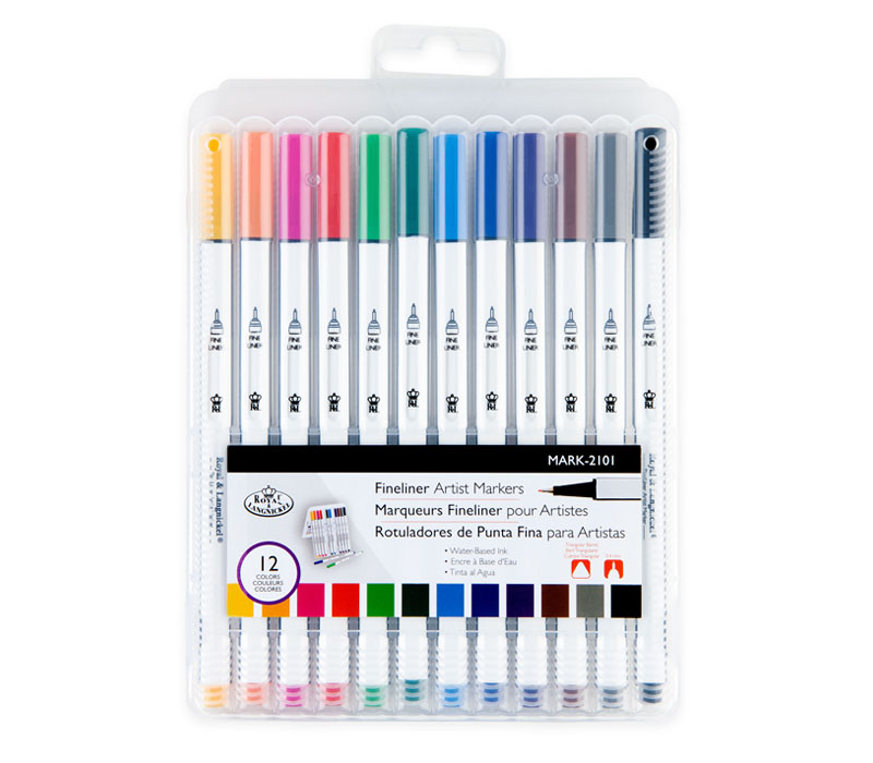 Royal Fineliner Artist Marker Set - 12 Piece