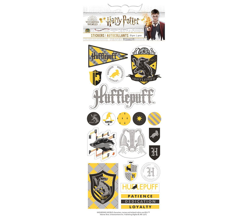 Stickers repositionnables Harry Potter La Maison Poudlard : Gryffondor,  Poufsouffle, Serdaigle et Serpentard - 4 planches 22.9x44.cm