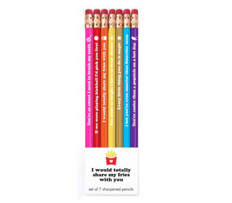 Pencil Set - Share My Fries - 7 Piece