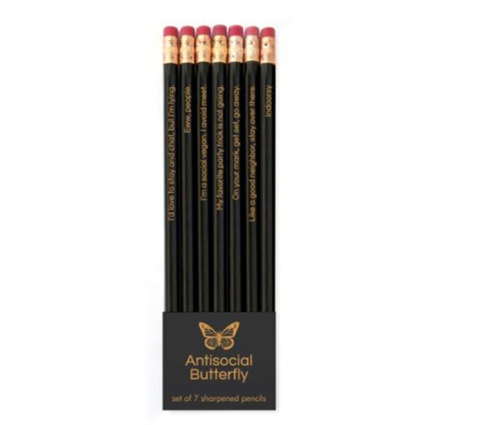 Pencil Set - Antisocial Butterfly - 7 Piece