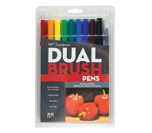 Dual Brush Pen Set - Primary Set 10 Piece
