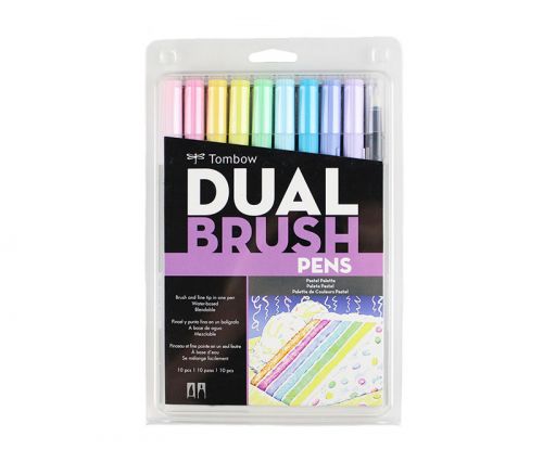 Dual Brush Pen Set - Pastel 10 Piece
