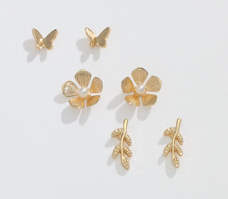 Gold Garden Trio Earrings