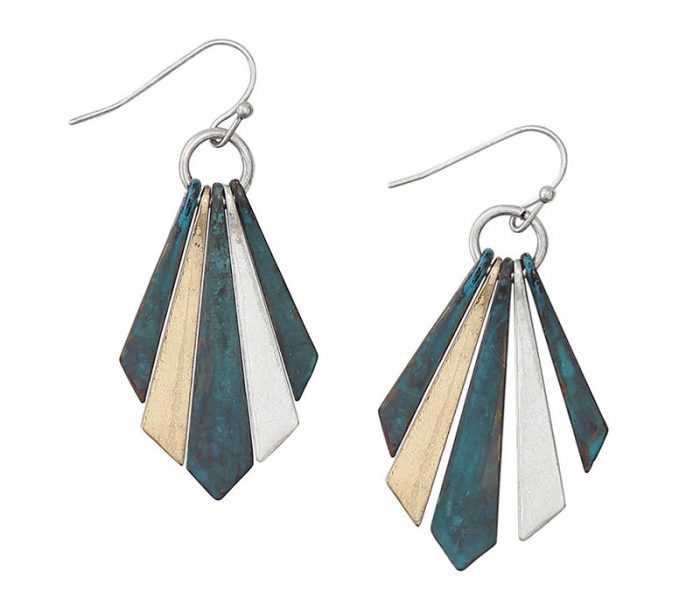 Patina Mix Metal Earrings