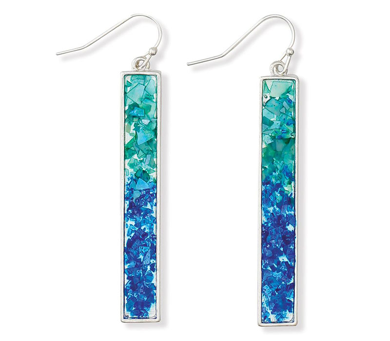 Turquoise Blue Rectangle Earrings