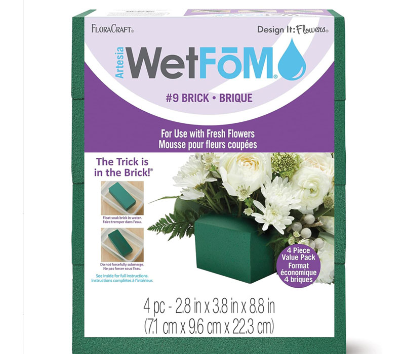 FloraCraft Floral Artesia WetFom Brick - 2.8x3.8x8.8 - 4 Blocks