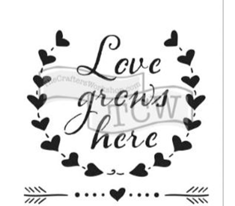 The Crafters Workshop Stencil - Love Grows