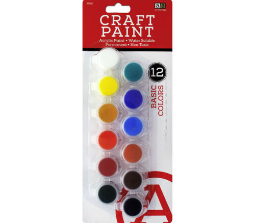 Art Advantage Acrylic Paint Pot Sets - Basic Colors - 12 Piece