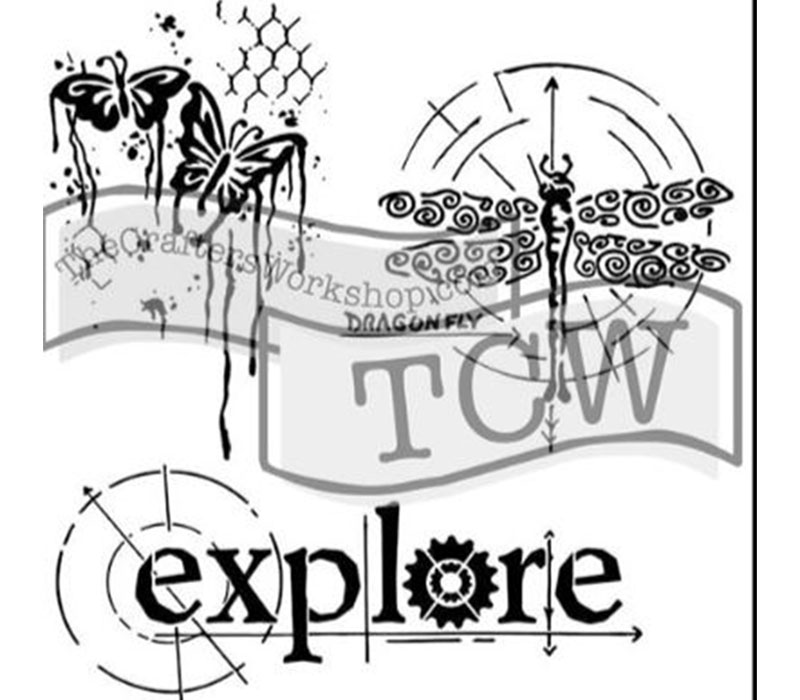 The Crafters Workshop Stencil - Winged Exploration