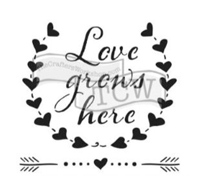 The Crafters Workshop Stencil - Mini Love Grows