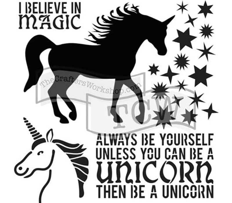 The Crafters Workshop Stencil - Mini Unicorn