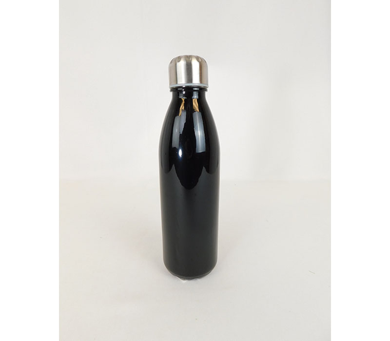Shinny Black Sport Water Bottle - 10-inch