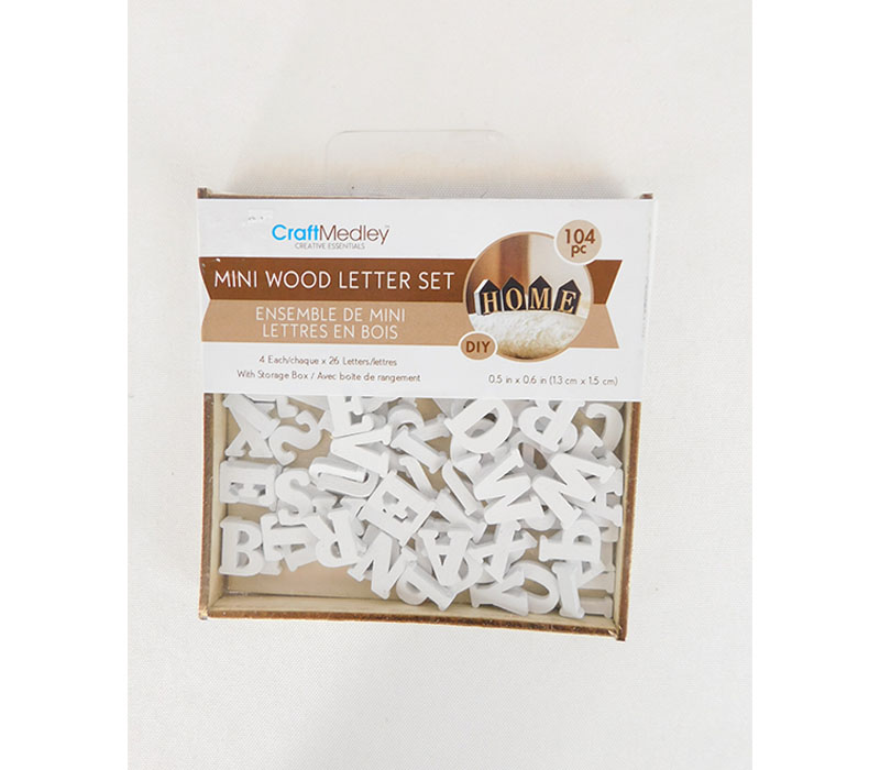 Mini Wooden Letter Set - White