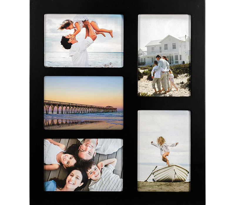 Malden International Collage Wall Frame - Black - 5 Openings at 4x6