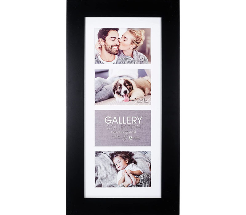 Malden Puzzle 4 Openings 4 x 6 Black Picture Frame Collage