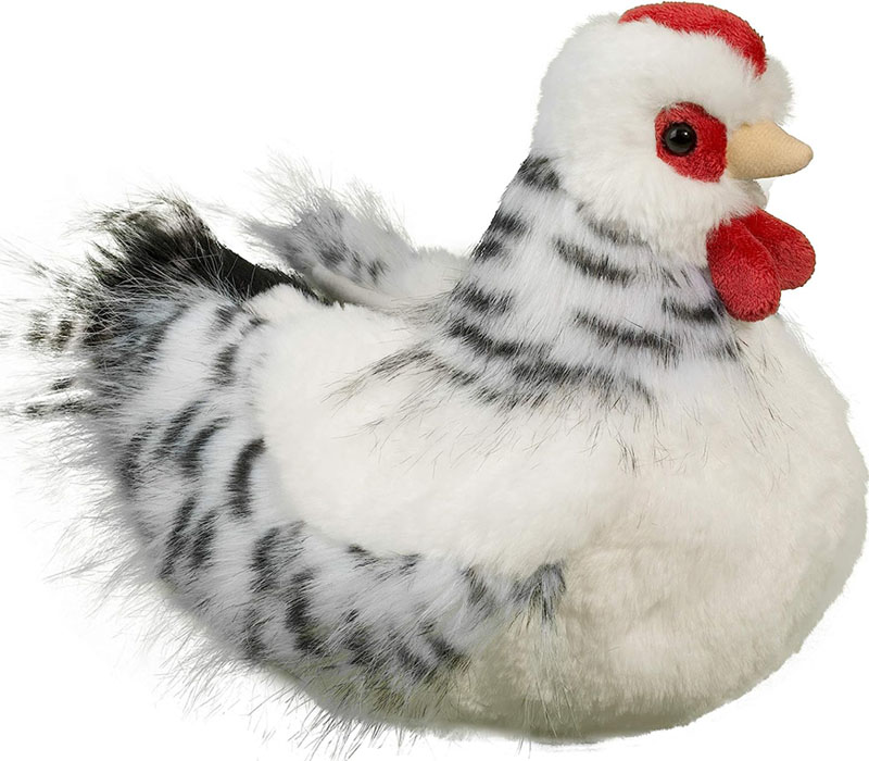 Douglas Plush Stuffed Animal - Salty Black and White Hen