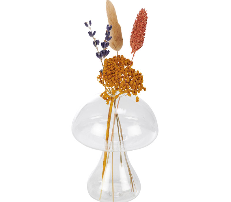Glass Hanging Mushroom Vase - Standing