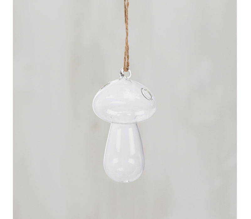 Glass Hanging Mushroom Vase - Hanging